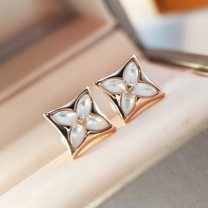 [CharmAmor]STAR MOP PINK GOLD EARRINGS