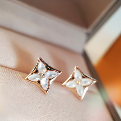 [CharmAmor]STAR MOP PINK GOLD EARRINGS