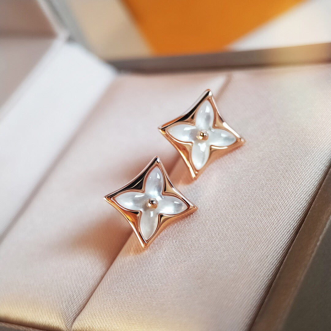 [CharmAmor]STAR MOP PINK GOLD EARRINGS