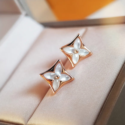 [CharmAmor]STAR MOP PINK GOLD EARRINGS
