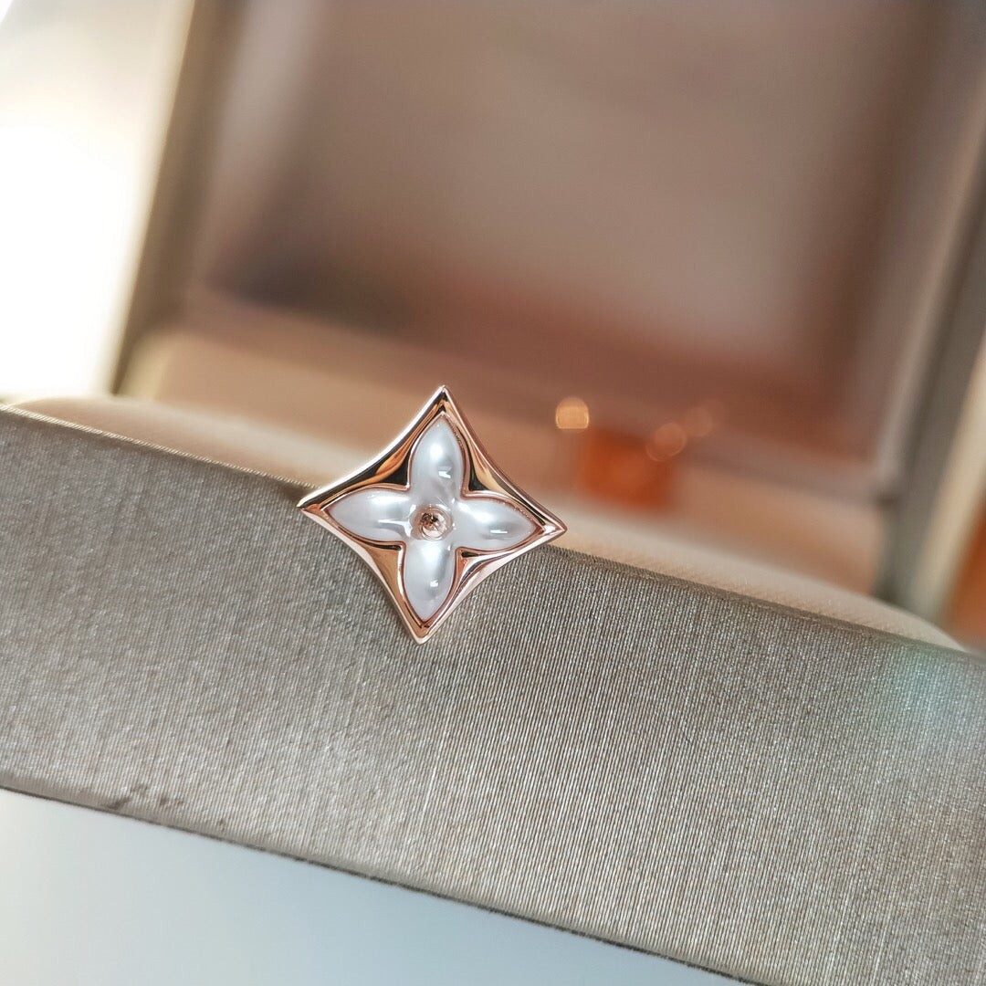 [CharmAmor]STAR MOP PINK GOLD EARRINGS