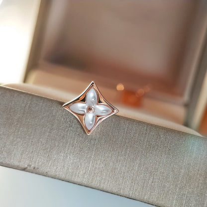 [CharmAmor]STAR MOP PINK GOLD EARRINGS