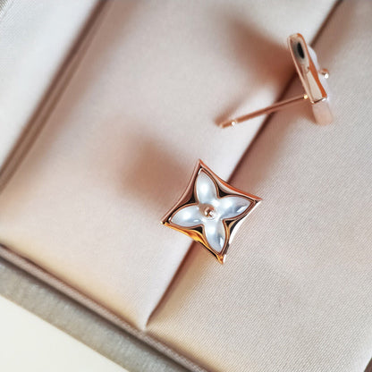 [CharmAmor]STAR MOP PINK GOLD EARRINGS