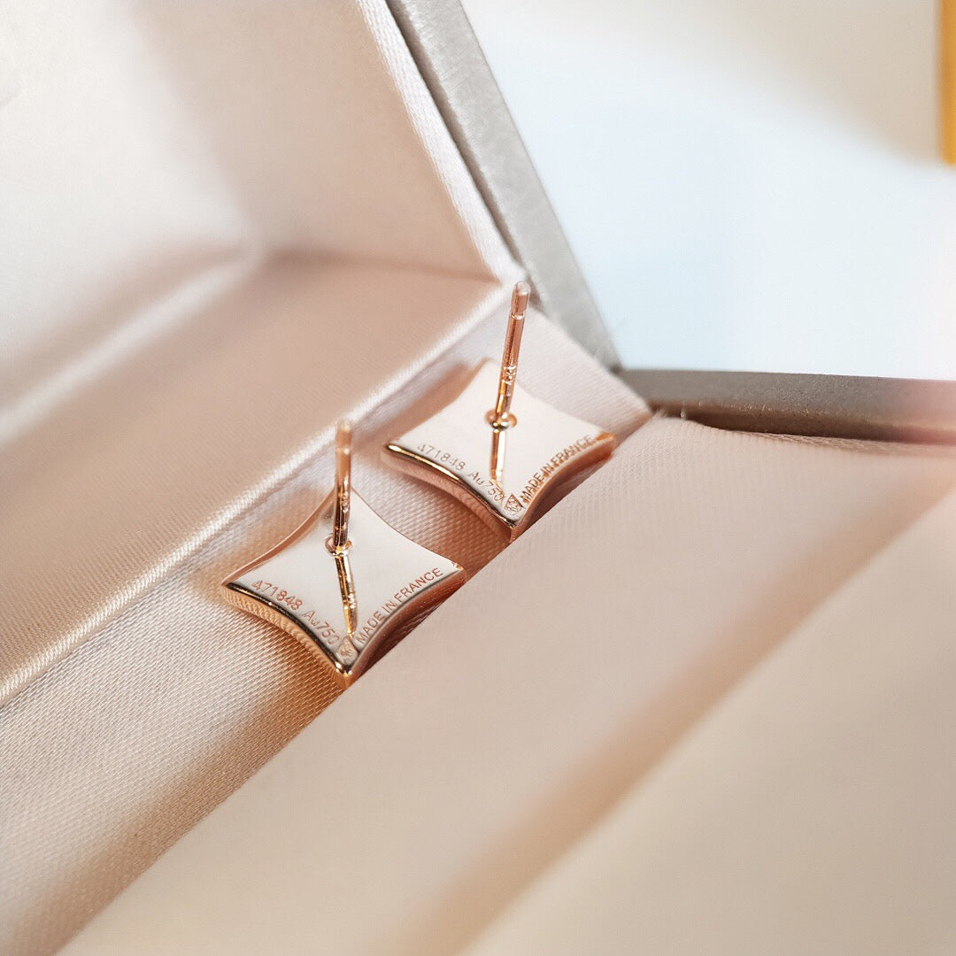 [CharmAmor]STAR MOP PINK GOLD EARRINGS