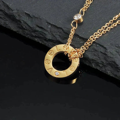 [CharmAmor]LOVE NECKLACE 16MM 2 DIAMONDS