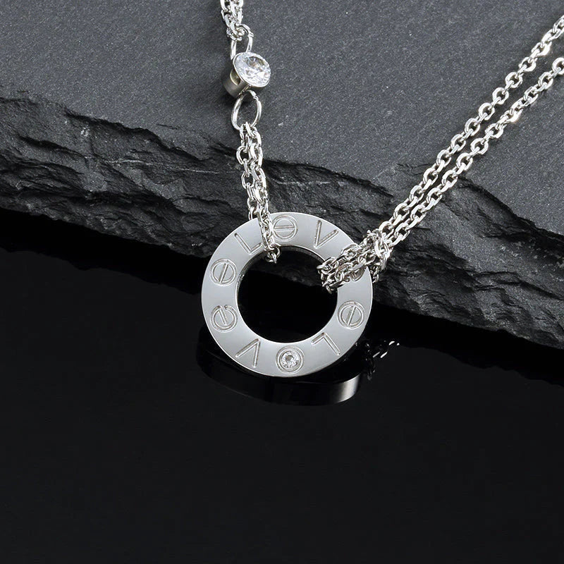 [CharmAmor]LOVE NECKLACE 16MM 2 DIAMONDS