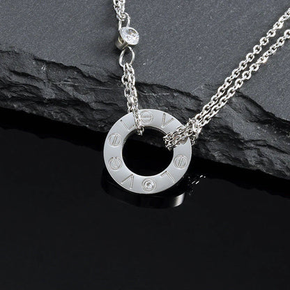 [CharmAmor]LOVE NECKLACE 16MM 2 DIAMONDS