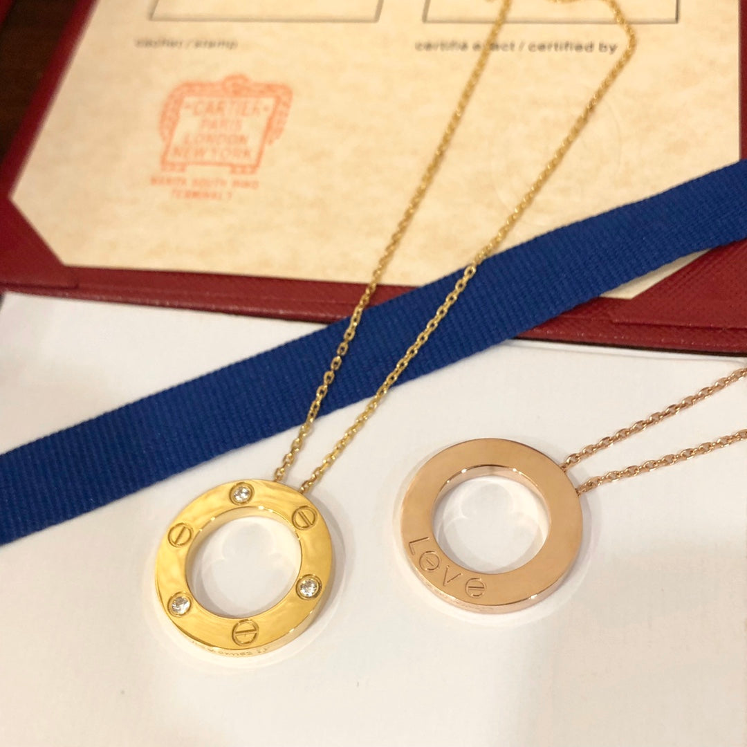 [CharmAmor]LOVE NECKLACE 16MM 3 DIAMONDS