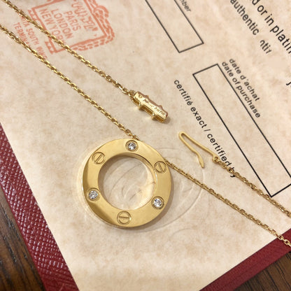 [CharmAmor]LOVE NECKLACE 16MM 3 DIAMONDS