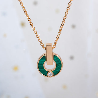 [CharmAmor]GARI NECKLACE PINK GOLD MALACHITE