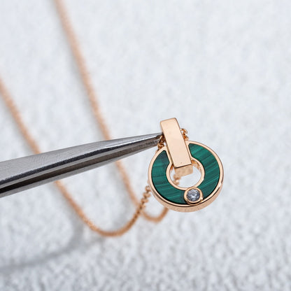 [CharmAmor]GARI NECKLACE PINK GOLD MALACHITE