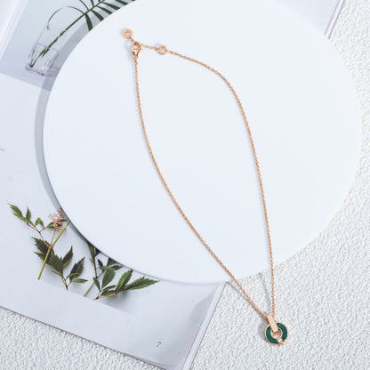 [CharmAmor]GARI NECKLACE PINK GOLD MALACHITE