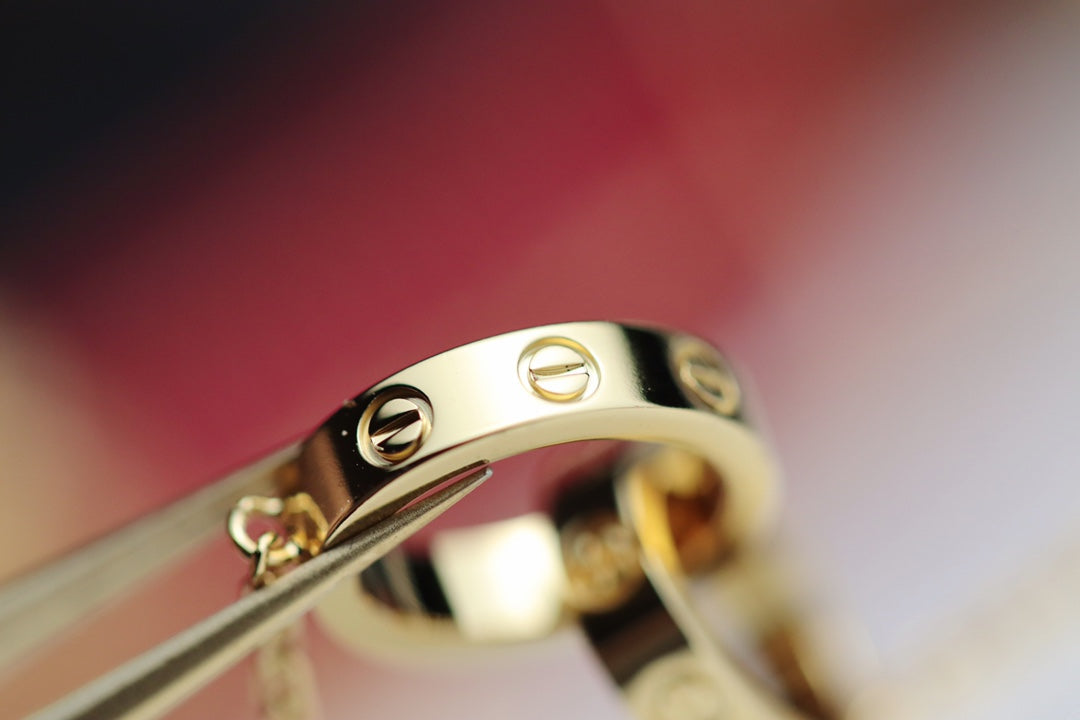 [CharmAmor]LOVE NECKLACE DOUBLE RING GOLD