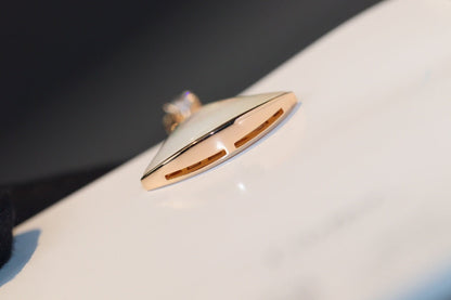[CharmAmor]DREAM NECKLACE WHITE MOP PINK GOLD 1 DIAMOND