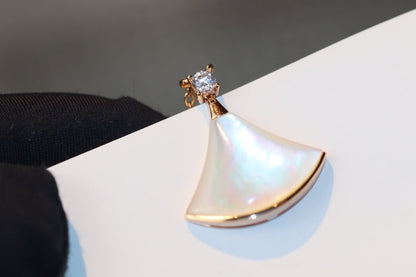 [CharmAmor]DREAM NECKLACE WHITE MOP PINK GOLD 1 DIAMOND
