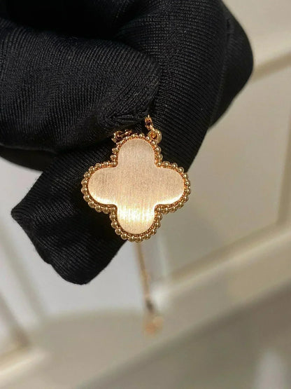 [CharmAmor]CLOVER 15MM DIAMOND RHODONITE NECKLACE