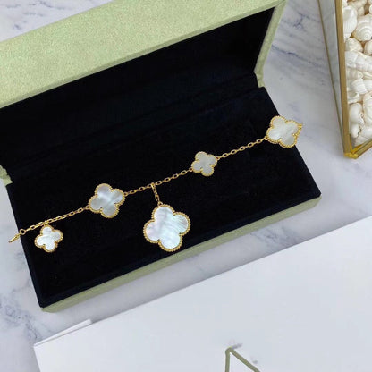 [CharmAmor]MAGIC CLOVER MOP GOLD BRACELET 5 MOTIFS
