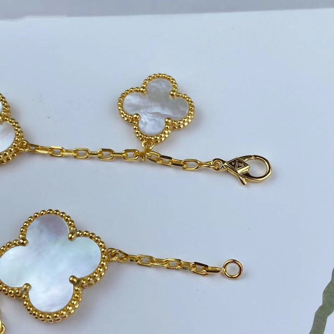 [CharmAmor]MAGIC CLOVER MOP GOLD BRACELET 5 MOTIFS