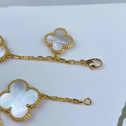 [CharmAmor]MAGIC CLOVER MOP GOLD BRACELET 5 MOTIFS