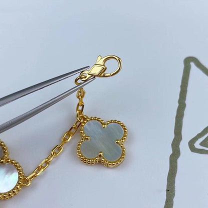 [CharmAmor]MAGIC CLOVER MOP GOLD BRACELET 5 MOTIFS