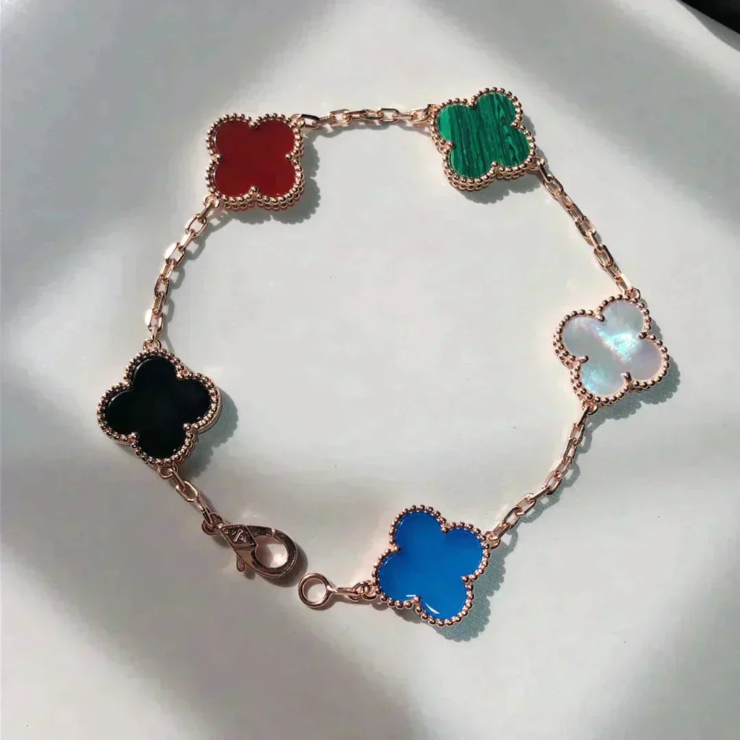 [CharmAmor]CLOVER 5 MOTIFS MULTICOLOR  BRACELET