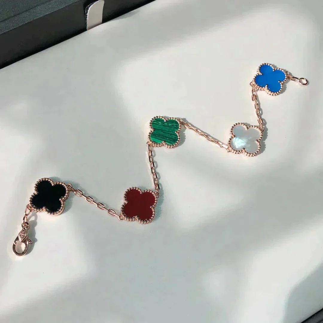 [CharmAmor] CLOVER 5 MOTIFS MULTICOLOR BRACELET