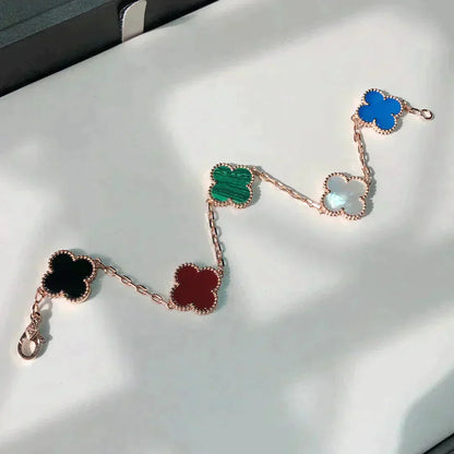 [CharmAmor] CLOVER 5 MOTIFS MULTICOLOR BRACELET