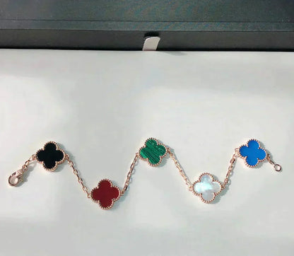 [CharmAmor]CLOVER 5 MOTIFS MULTICOLOR  BRACELET