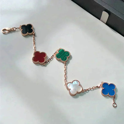 [CharmAmor]CLOVER 5 MOTIFS MULTICOLOR  BRACELET