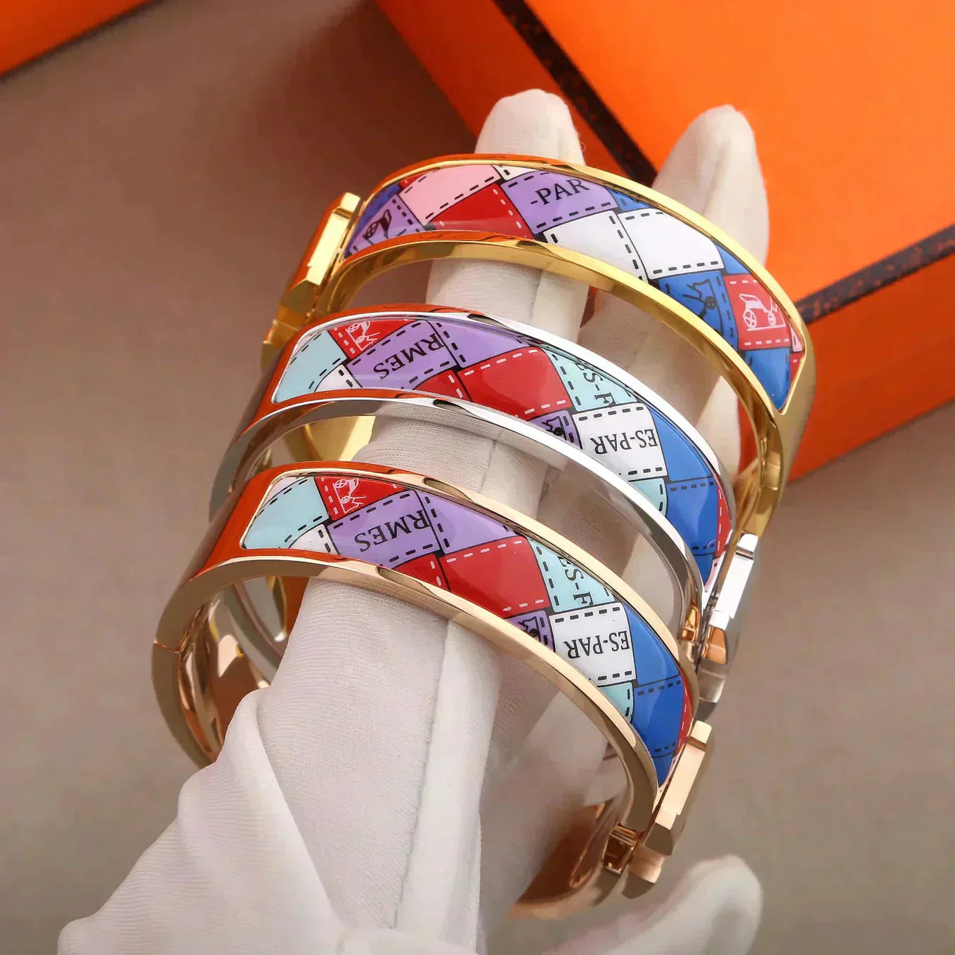 [CharmAmor]H BRACELET DOTTED BORDER 12MM