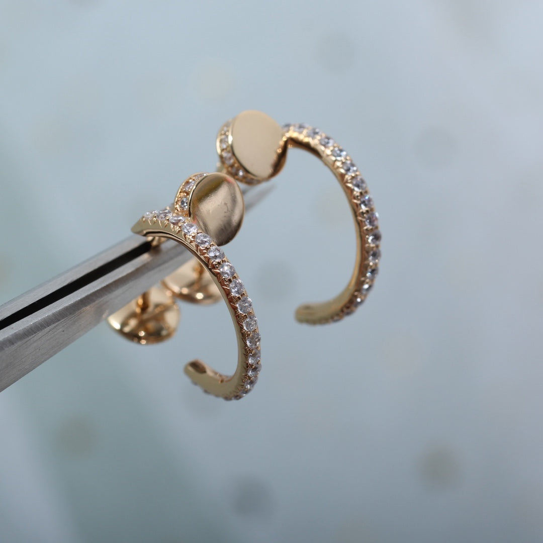 [CharmAmor]JUSTE EARRINGS 12.75MM PINK GOLD DIAMOND