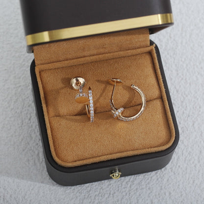 [CharmAmor]JUSTE EARRINGS 12.75MM PINK GOLD DIAMOND
