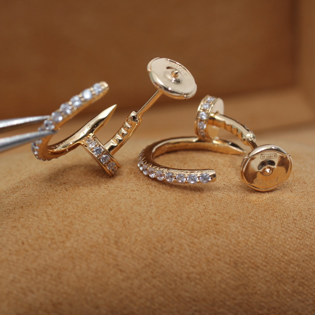 [CharmAmor]JUSTE EARRINGS 12.75MM PINK GOLD DIAMOND