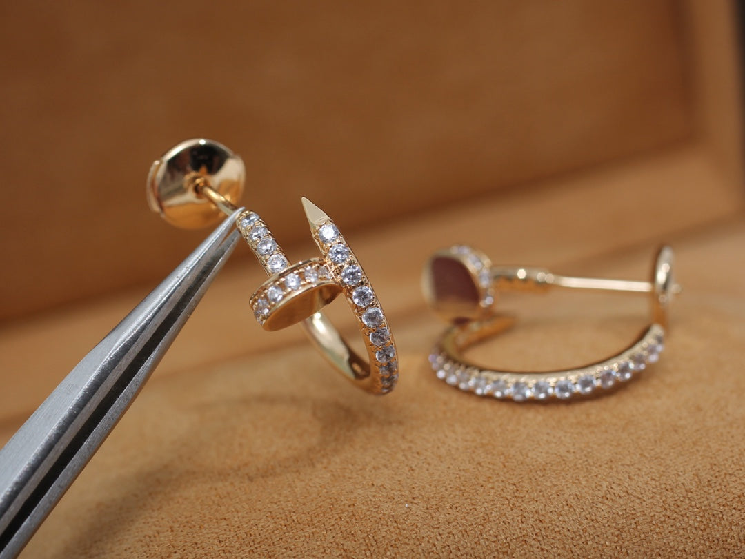 [CharmAmor]JUSTE EARRINGS 12.75MM PINK GOLD DIAMOND