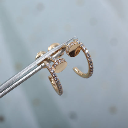 [CharmAmor]JUSTE EARRINGS 12.75MM PINK GOLD DIAMOND