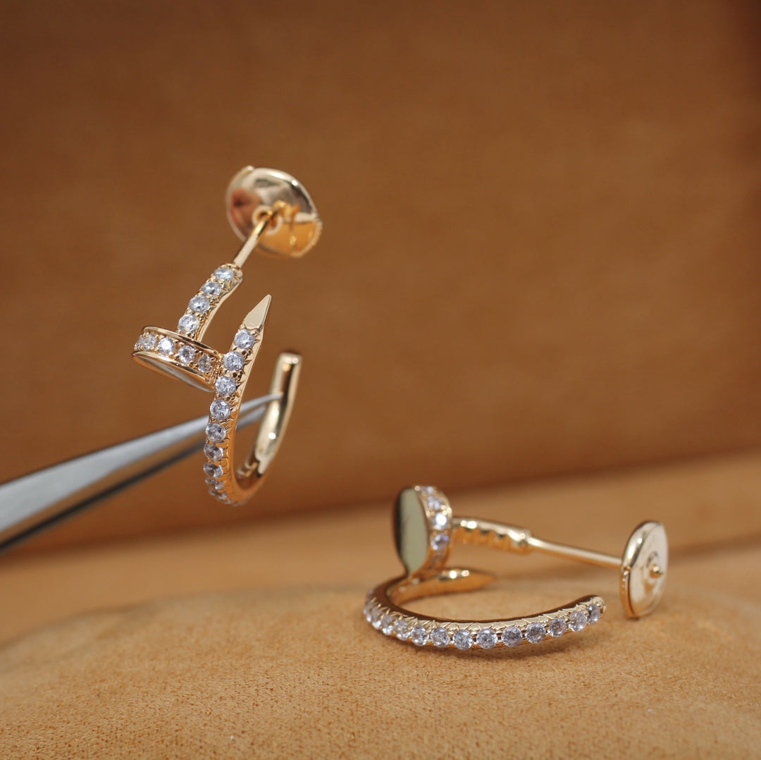 [CharmAmor]JUSTE EARRINGS 12.75MM PINK GOLD DIAMOND