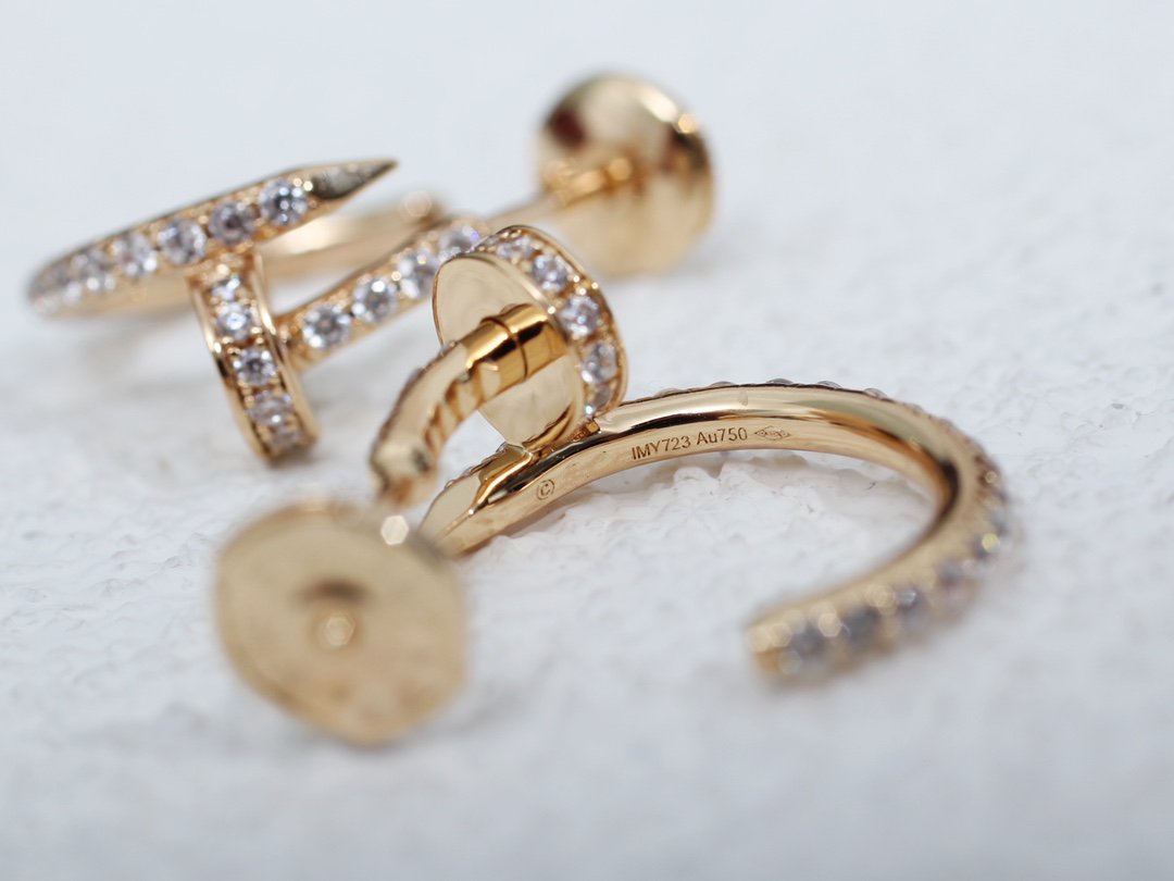 [CharmAmor]JUSTE EARRINGS 12.75MM PINK GOLD DIAMOND