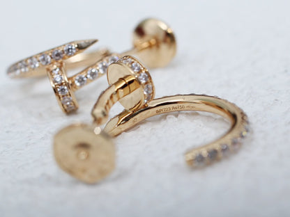 [CharmAmor]JUSTE EARRINGS 12.75MM PINK GOLD DIAMOND
