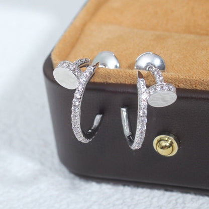 [CharmAmor]JUSTE EARRINGS 12.75MM SILVER DIAMOND