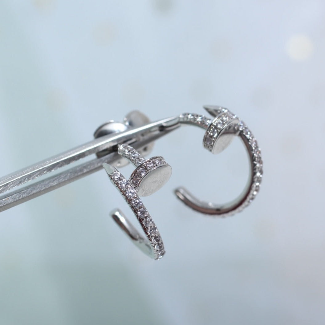[CharmAmor]JUSTE EARRINGS 12.75MM SILVER DIAMOND