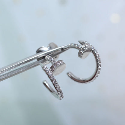 [CharmAmor]JUSTE EARRINGS 12.75MM SILVER DIAMOND