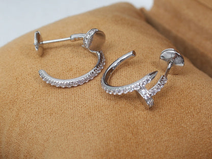 [CharmAmor]JUSTE EARRINGS 12.75MM SILVER DIAMOND