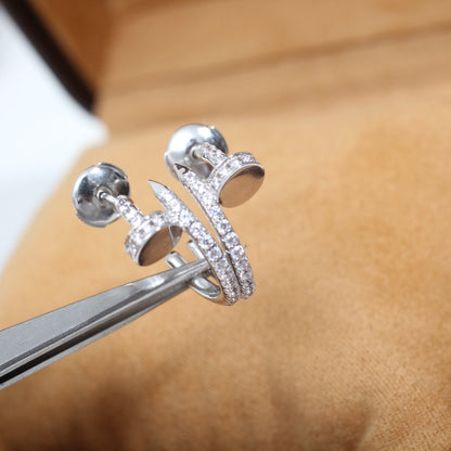 [CharmAmor]JUSTE EARRINGS 12.75MM SILVER DIAMOND
