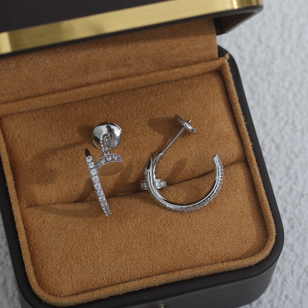 [CharmAmor]JUSTE EARRINGS 12.75MM SILVER DIAMOND