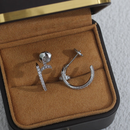 [CharmAmor]JUSTE EARRINGS 12.75MM SILVER DIAMOND