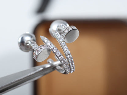 [CharmAmor]JUSTE EARRINGS 12.75MM SILVER DIAMOND