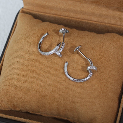 [CharmAmor]JUSTE EARRINGS 12.75MM SILVER DIAMOND