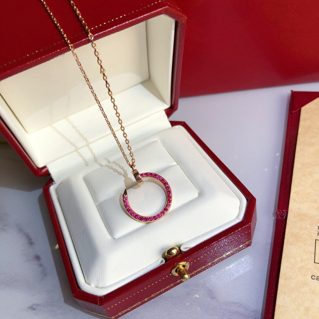 [CharmAmor]JUSTE NECKLACE RED FULL DIAMONDS