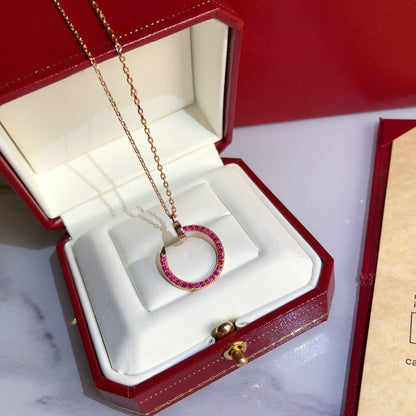 [CharmAmor]JUSTE NECKLACE GOLD RED DIAMONDS