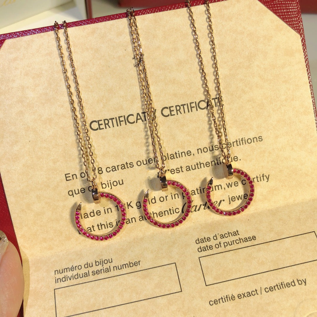 [CharmAmor]JUSTE NECKLACE RED FULL DIAMONDS